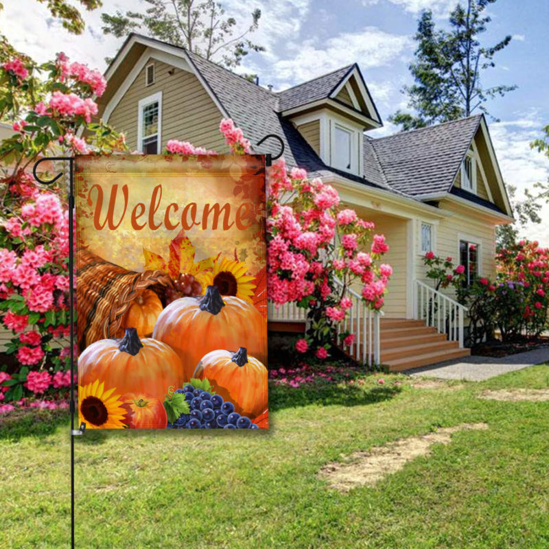 Pumpkin in Cornucopia Garden Flag 18 x 12.5 Inch - Image 7