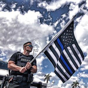 blue thin line flag