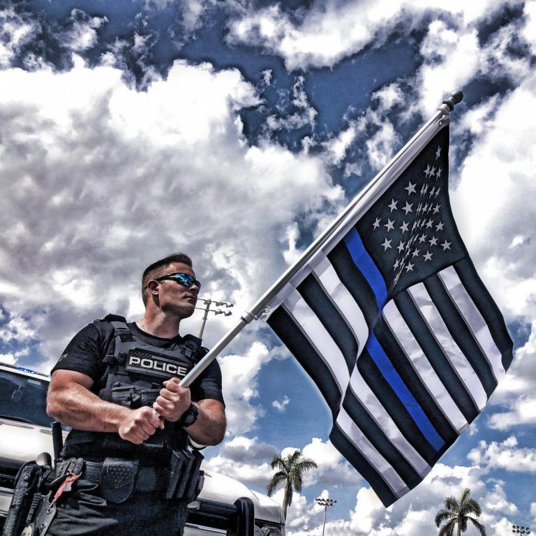 blue thin line flag