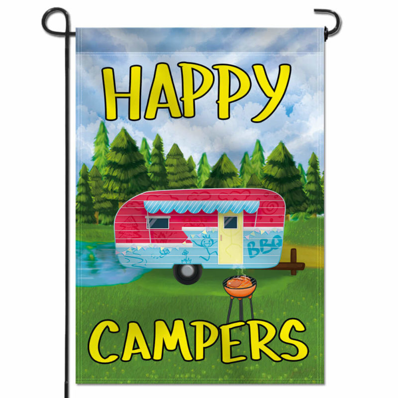 Happy Campers Garden Flag