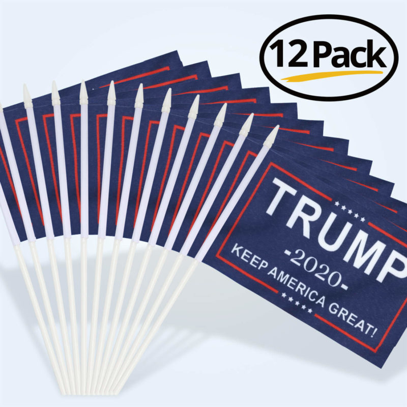 5Pcs Small Hand Flags Keep America Great Trump 2020 Flag Mini Bunting Trump Flag 