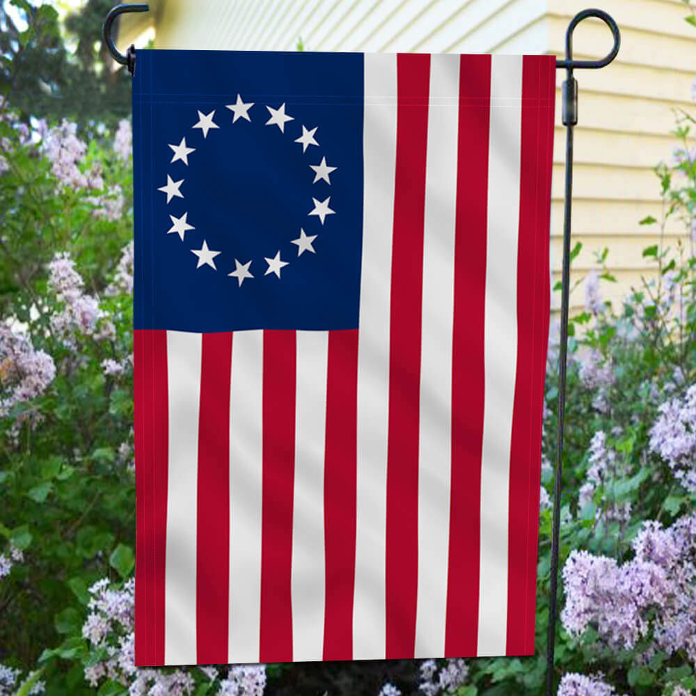 Details about   FRF Betsy Ross Garden Flag American Flags Polyester 13 Star Ross Flag