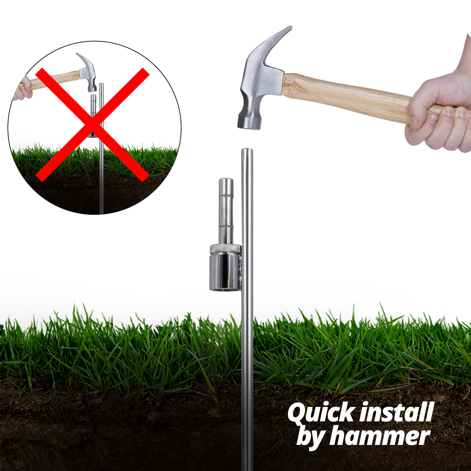 20inch Ground Stake Feather Flagpole and Flag not Included, Stake