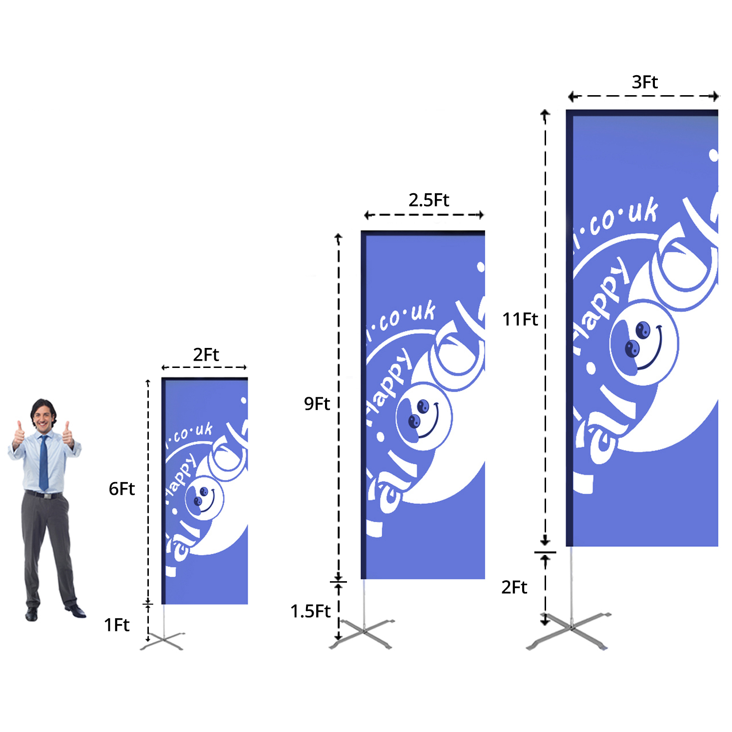 rectangle flag size