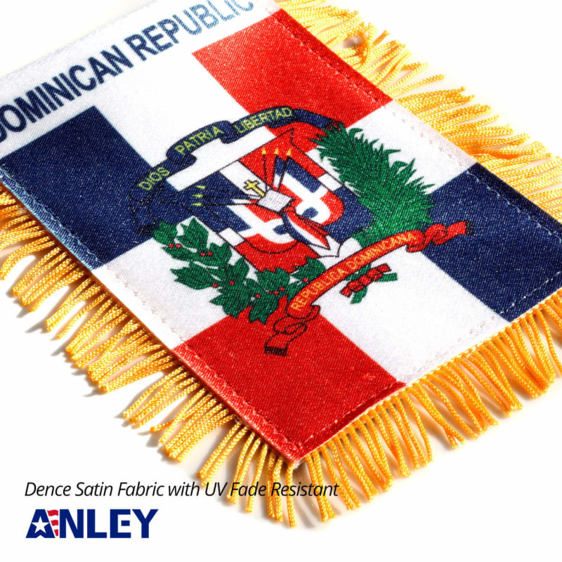 The Dominican Republic Fringy Window Hanging Flag 4x6 Inch - Image 4