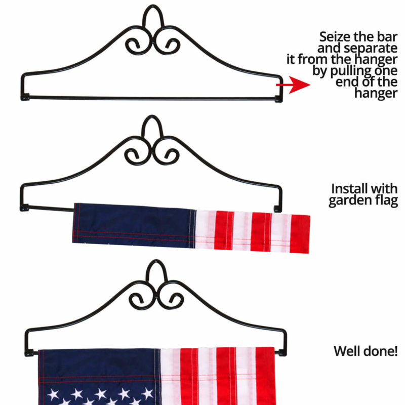 Wrought Iron Garden Flag Hanger - Image 3