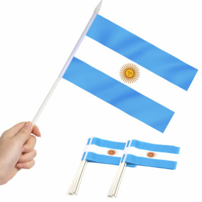 Argentina Stick Flags 5x8 Inch (pack of 12)