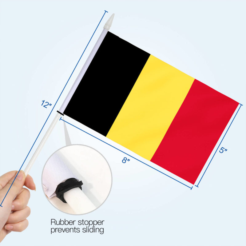 Belgium Stick Flags 5x8 inch (Pack of 12) - Image 4