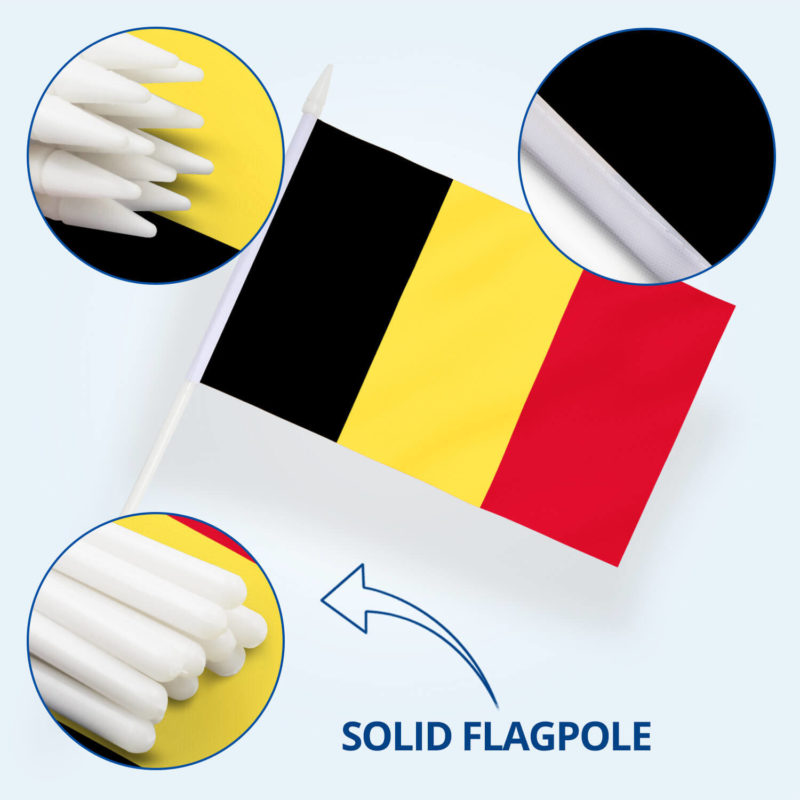 Belgium Stick Flags 5x8 inch (Pack of 12) - Image 5