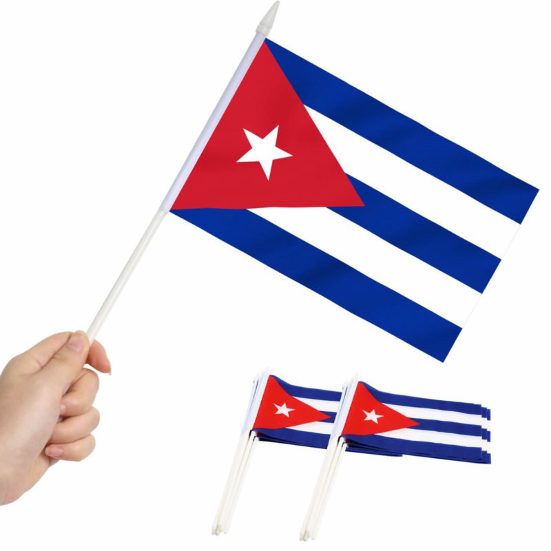 Cuba Stick Flags 5x8 Inch (pack of 12)
