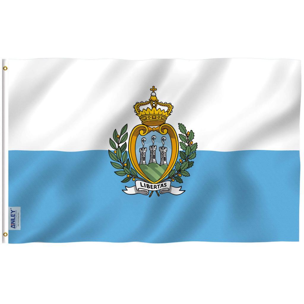 ANLEY San Marino Flagge 3x5 Fuß – Polyester, Doppelt Genäht, UV-beständig