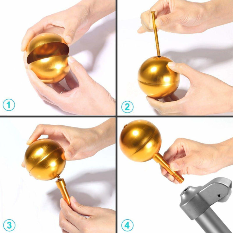 Authentic FlagPole Truck with Nylon Pulley & Gold Ball Topper - Image 4