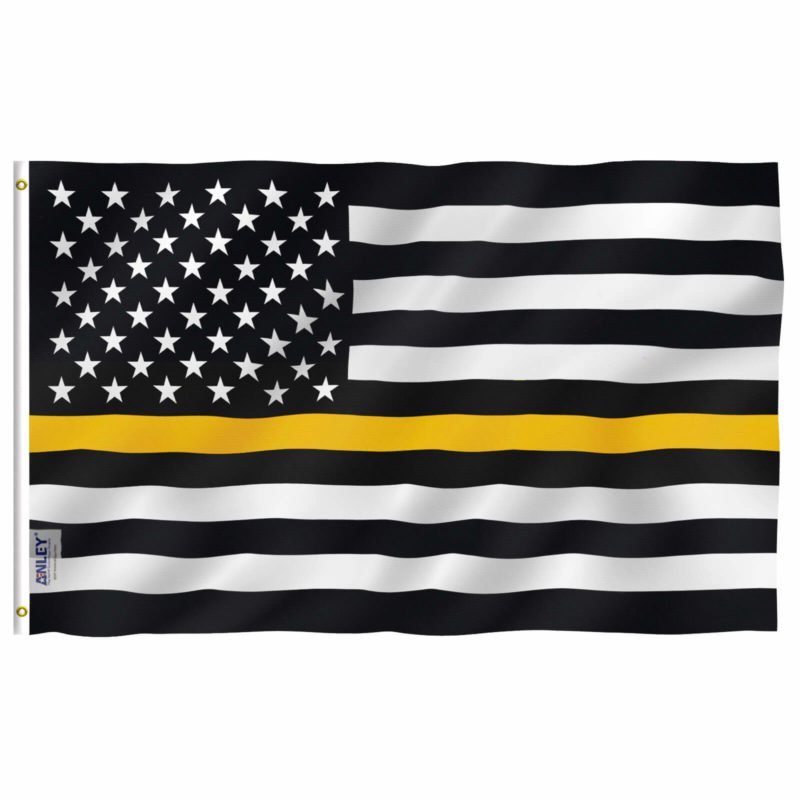 Fly Breeze 3x5 Foot Thin Gold Line USA Flag
