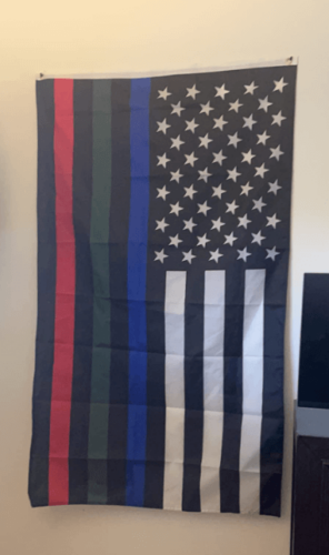 Fly Breeze 3x5 Foot Thin Blue Red and Green Line USA Flag photo review