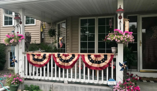 Vintage Style Tea Stained USA Pleated Fan Flag 1.5×3 Foot & 3×6 Foot photo review