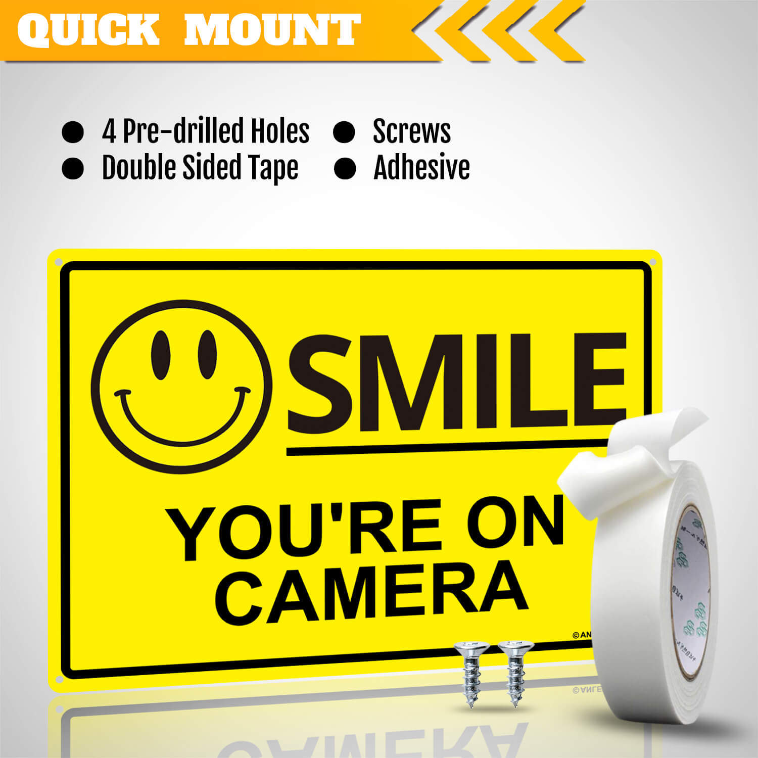 Smile You're on Camera Sign 7X10 Inch Anley Flags