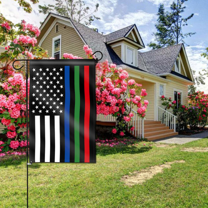 Thin Blue Green and Red Line USA Garden Flag 18 x 12.5 Inch - Image 3
