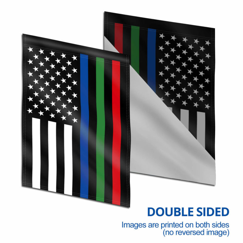 Thin Blue Green and Red Line USA Garden Flag 18 x 12.5 Inch - Image 5