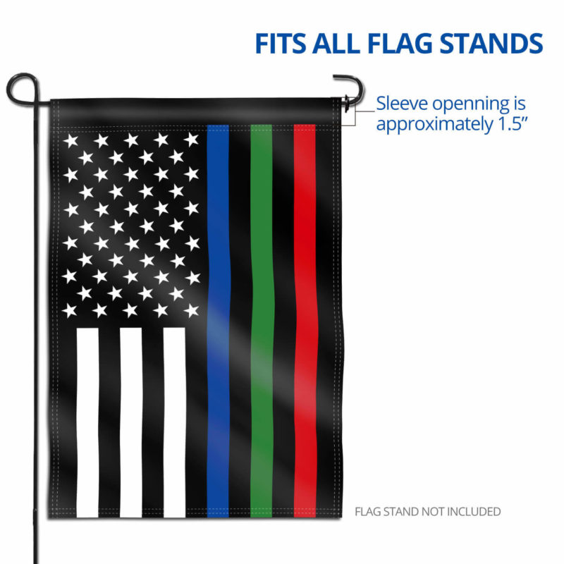 Thin Blue Green and Red Line USA Garden Flag 18 x 12.5 Inch - Image 6