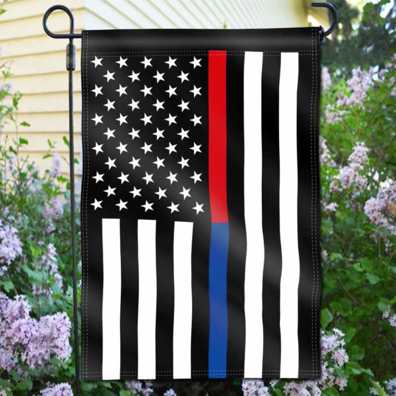 Thin Blue and Red Line USA Garden Flag 18 x 12.5 Inch - Image 2
