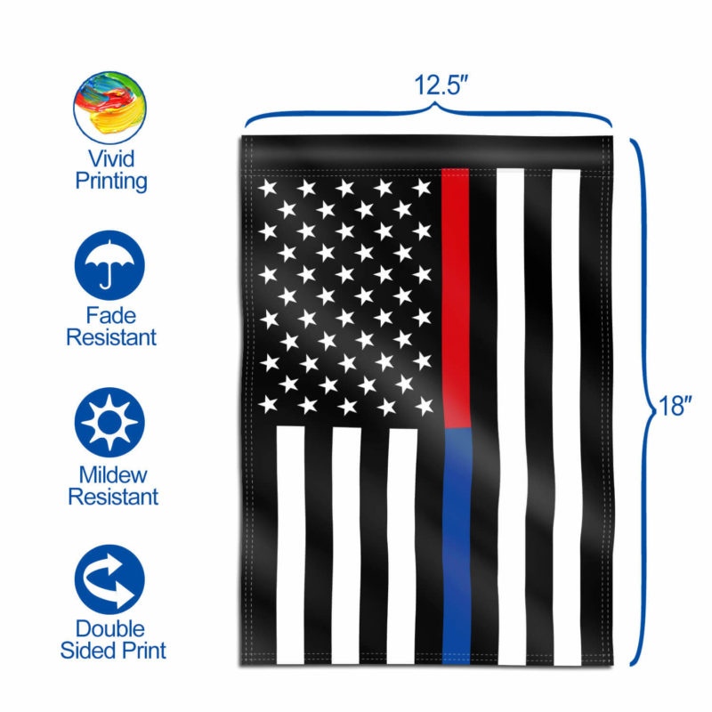 Thin Blue and Red Line USA Garden Flag 18 x 12.5 Inch - Image 4