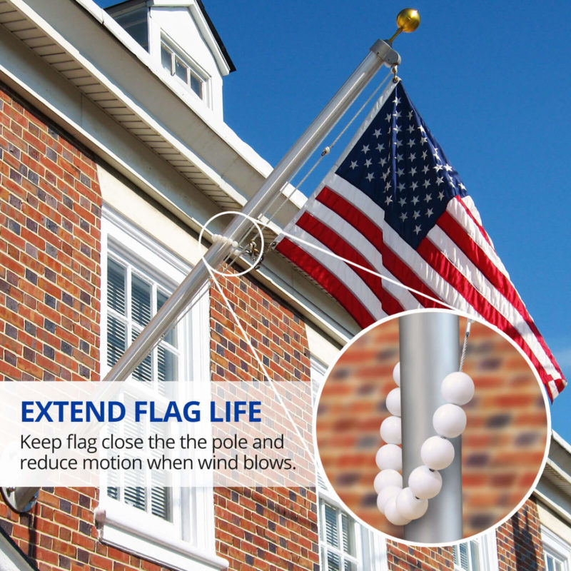 Beaded Flag Retainer Ring for 2''- 3'' Halyard Pole - Image 3