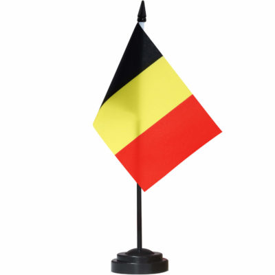 Belgium Deluxe Desk Flag Set - 6 x 4 Inch