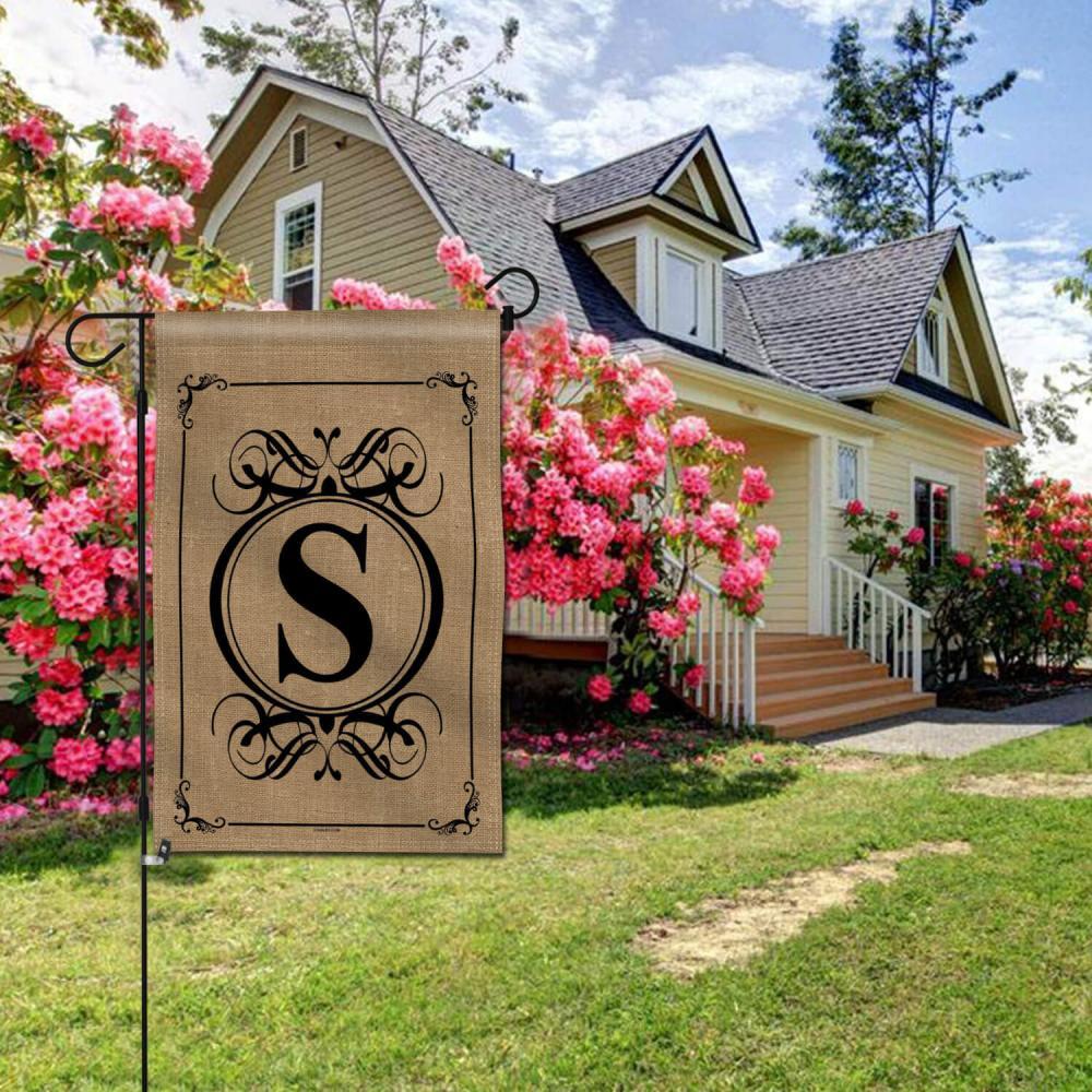 Classic Monogram Letter Garden Flag 18 x 12.5 Inch