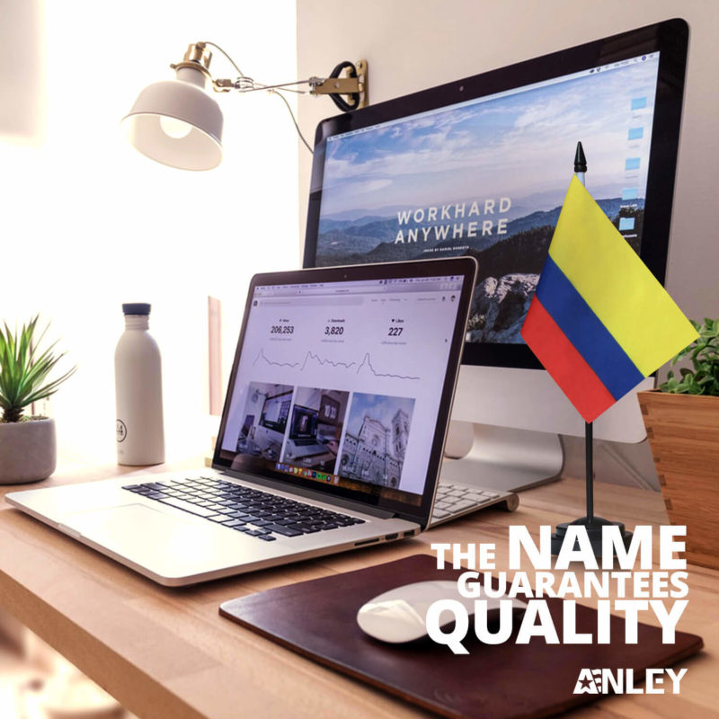 Columbia Deluxe Desk Flag Set - 6 x 4 Inch - Image 2