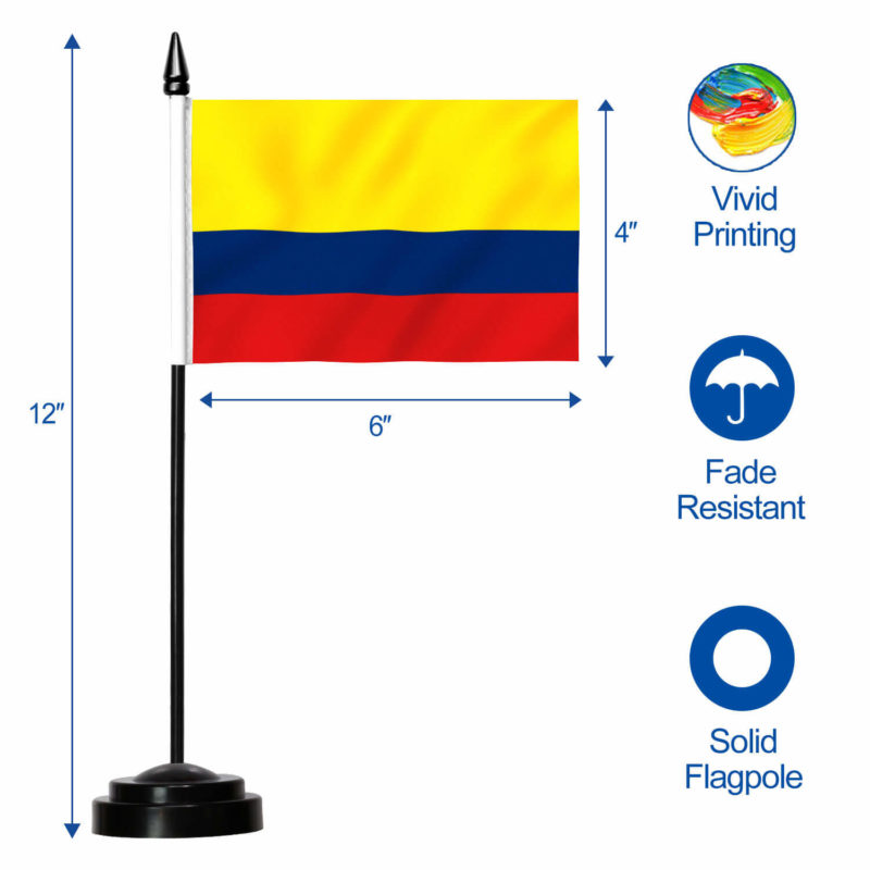 Columbia Deluxe Desk Flag Set - 6 x 4 Inch - Image 7