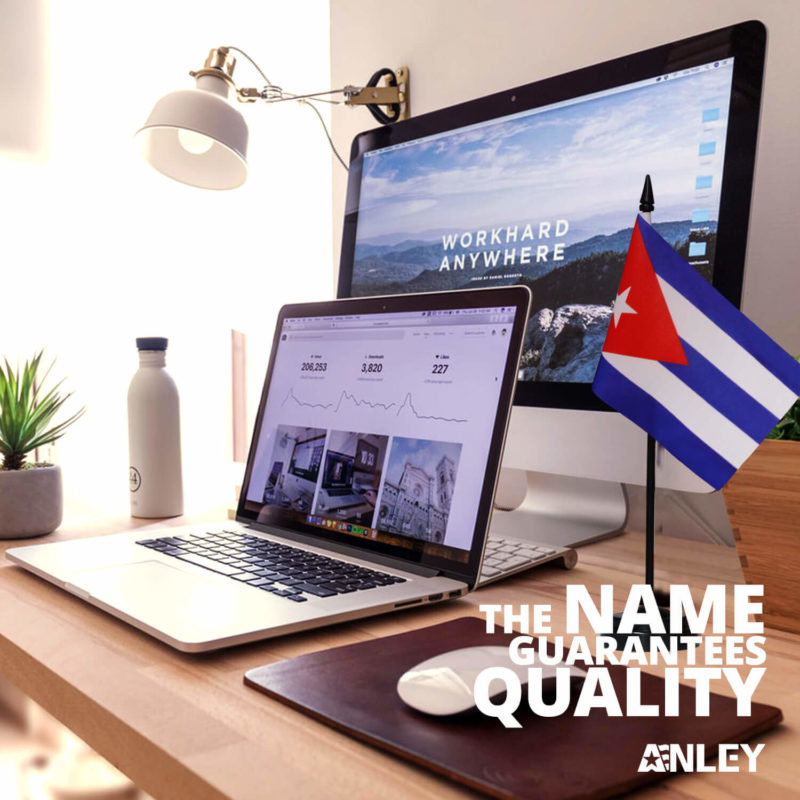Cuba Deluxe Desk Flag Set - 6 x 4 Inch - Image 2