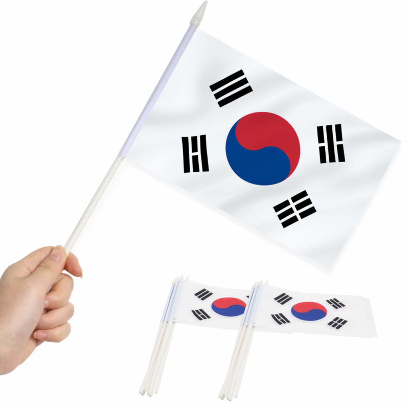 Korea Stick Flags 5x8 inch (Pack of 12)