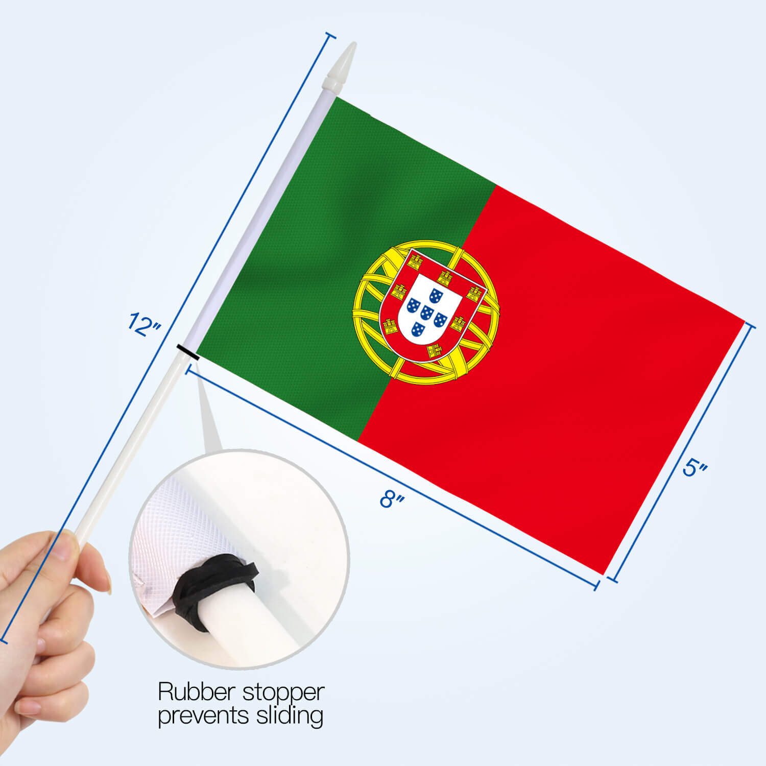 Portugal 8 x 12 World Stick Flag