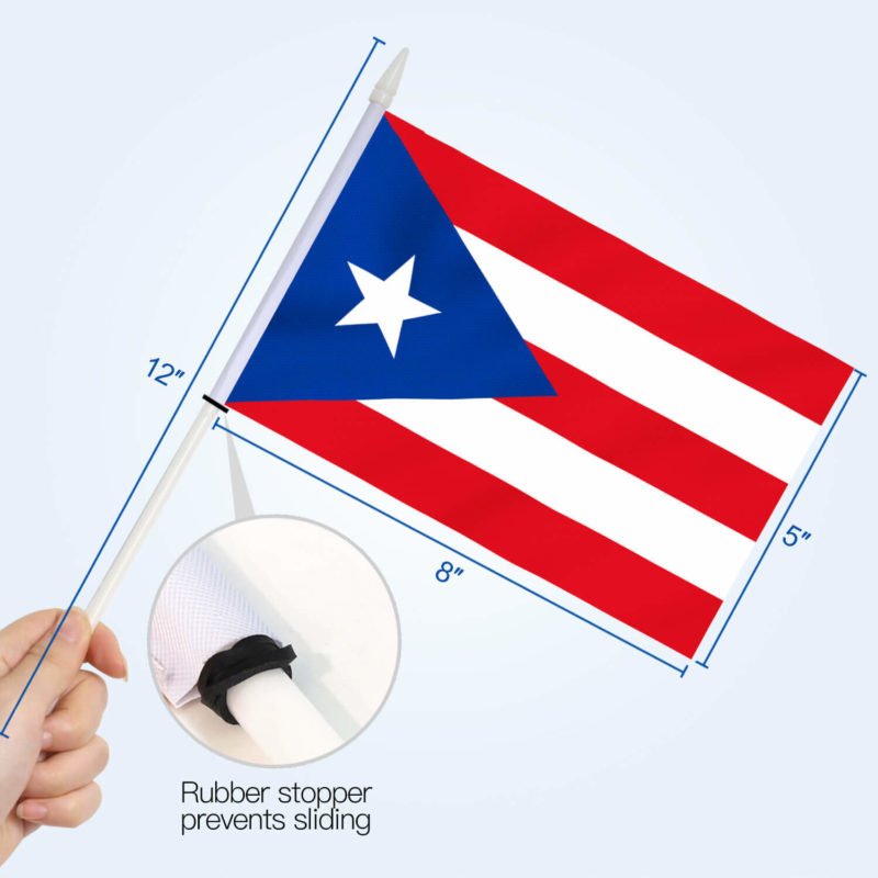 Puerto Rico Stick Flags 5x8 inch (Pack of 12) - Image 4