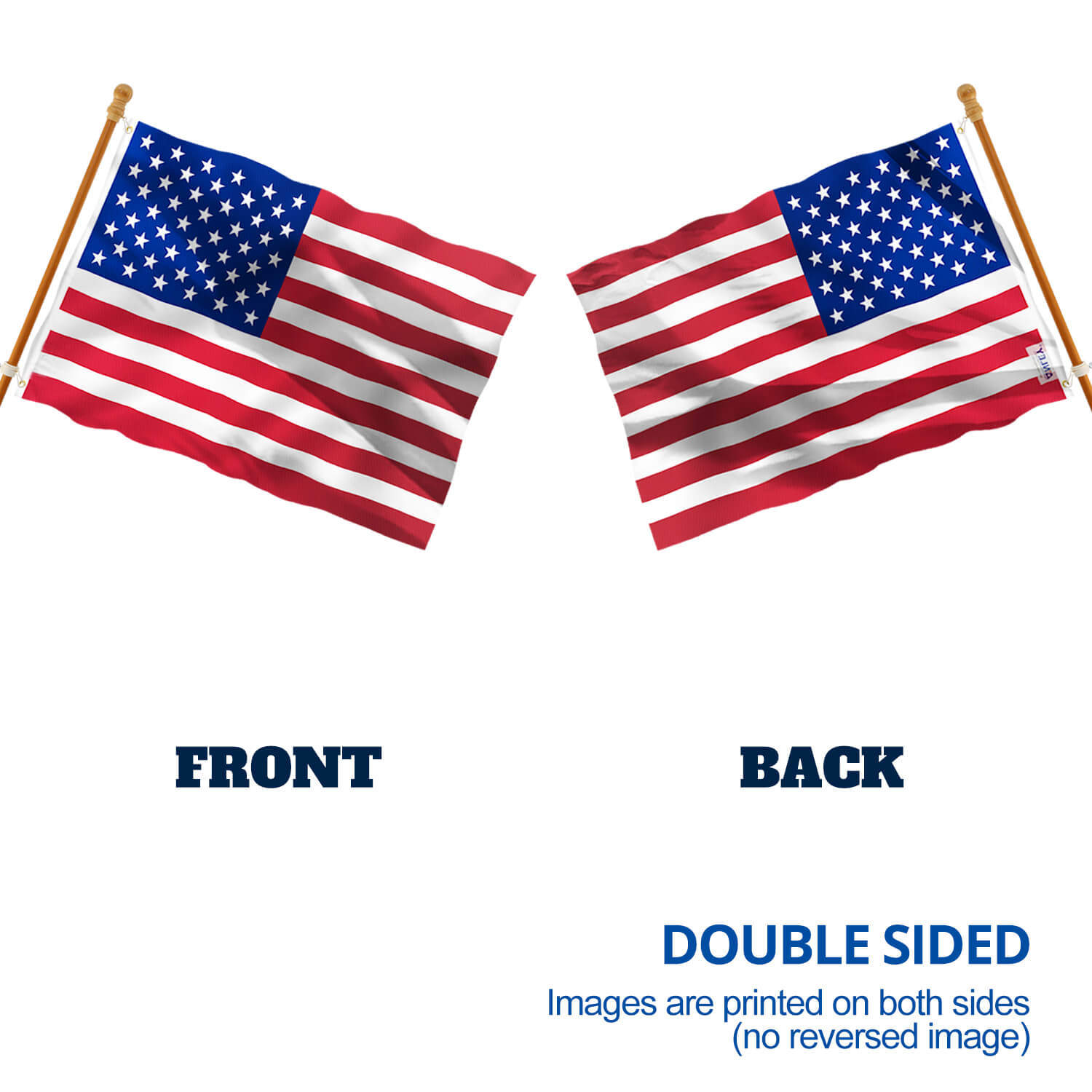 DualPlus 2 Ply Double Sided 3x5 Foot American US Flag Anley Flags