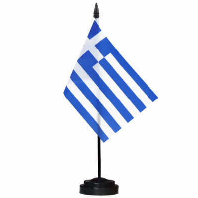 Greece Deluxe Desk Flag Set - 6 x 4 Inch