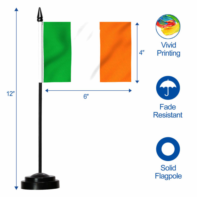 Ireland Deluxe Desk Flag Set - 6 x 4 Inch - Image 7
