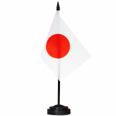 Japan Deluxe Desk Flag Set - 6 x 4 Inch