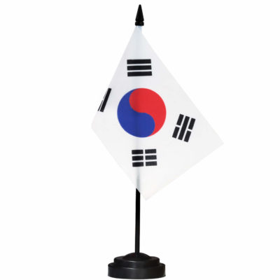 Korea Deluxe Desk Flag Set - 6 x 4 Inch