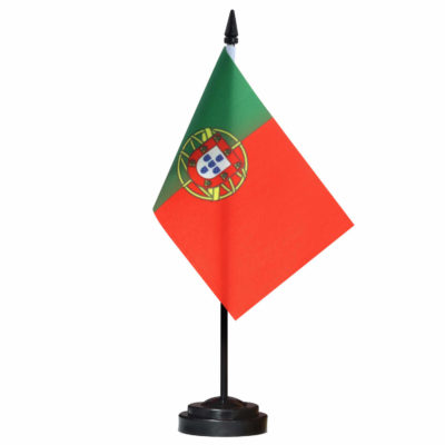 Portugal Deluxe Desk Flag Set - 6 x 4 Inch