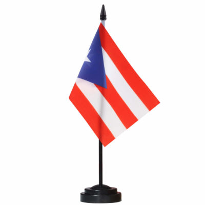 Puerto Rico Deluxe Desk Flag Set - 6 x 4 Inch
