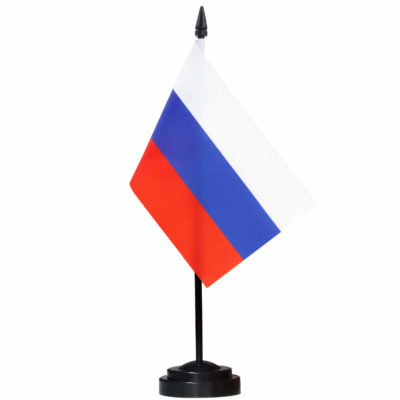 Russia Deluxe Desk Flag Set - 6 x 4 Inch