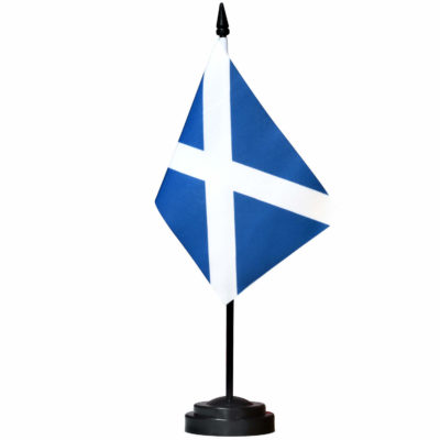 Scotland Deluxe Desk Flag Set - 6 x 4 Inch