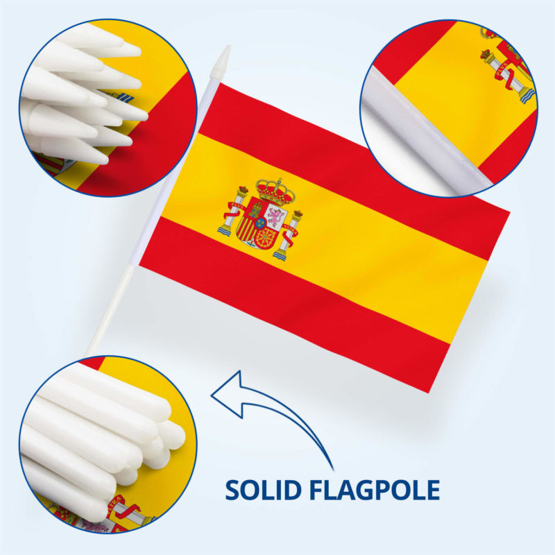 Spain Stick Flags 5x8 inch (Pack of 12) - Image 5