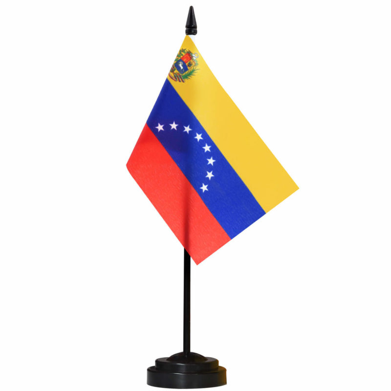 Venezuela Deluxe Desk Flag Set - 6 x 4 Inch