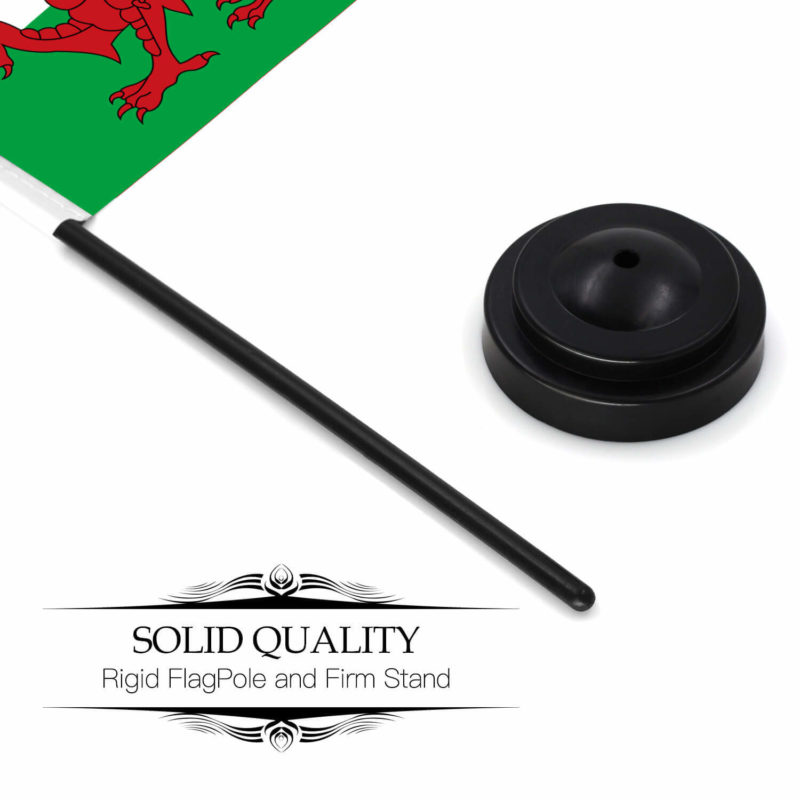 Wales Deluxe Desk Flag Set - 6 x 4 Inch - Image 6