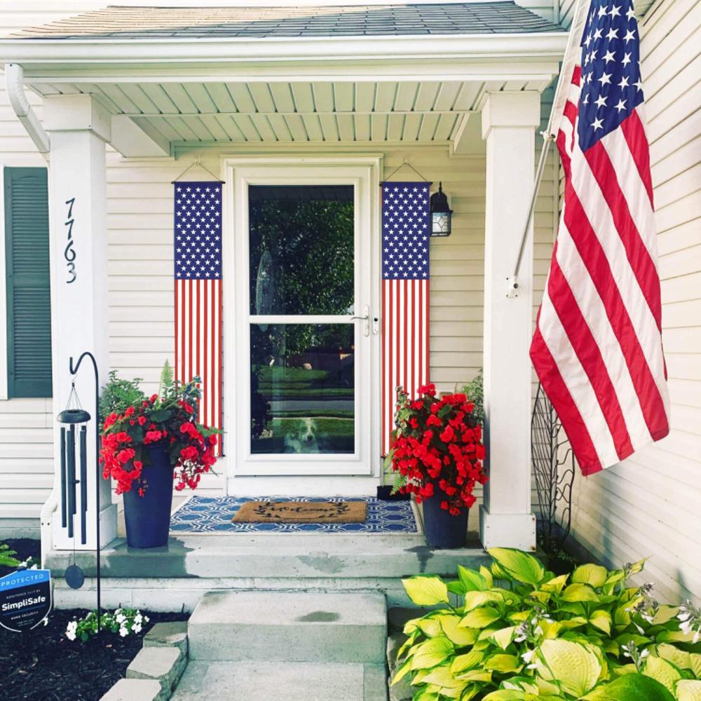 American Flag PullDown Door Banners Porch Signs (2 Pieces) Anley Flags