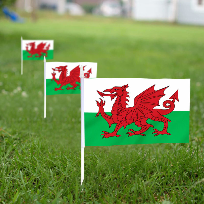 Wales Stick Flags 5x8 inch (Pack of 12) - Image 3