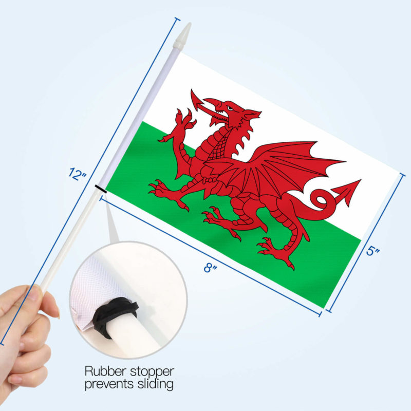 Wales Stick Flags 5x8 inch (Pack of 12) - Image 4