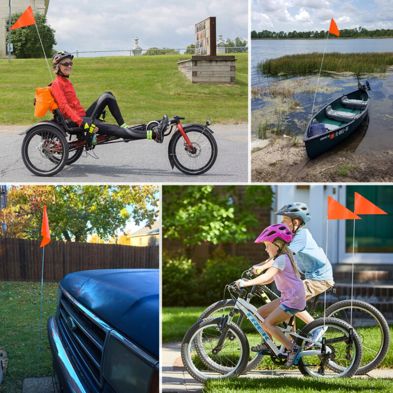 6Ft Bike Safety Flag with Fiberglass Pole Mounting Bracket - Image 7